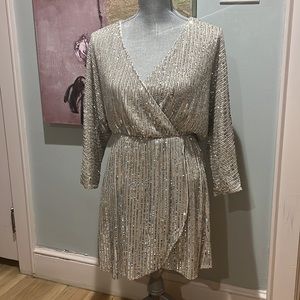 Zara sequin wrap dress